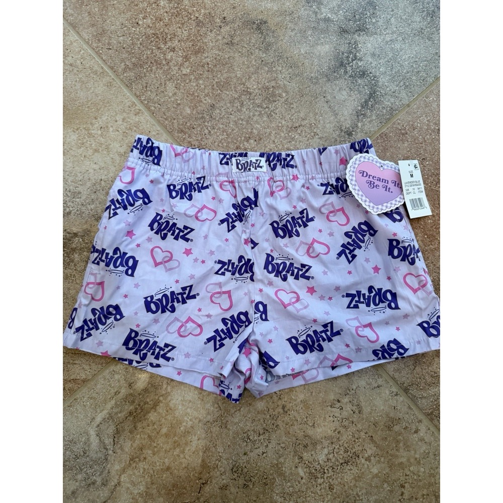 Girls' Bratz Lavender Purple Woven Shorts Size Medium NWT Sleep Short